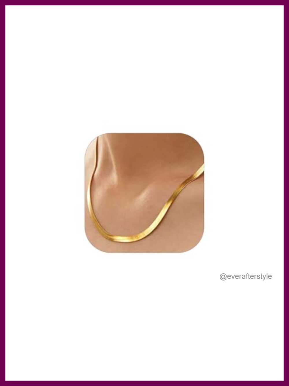 FOCALOOK 14K Gold Plated Herringbone Choker Necklace Stainless Steel